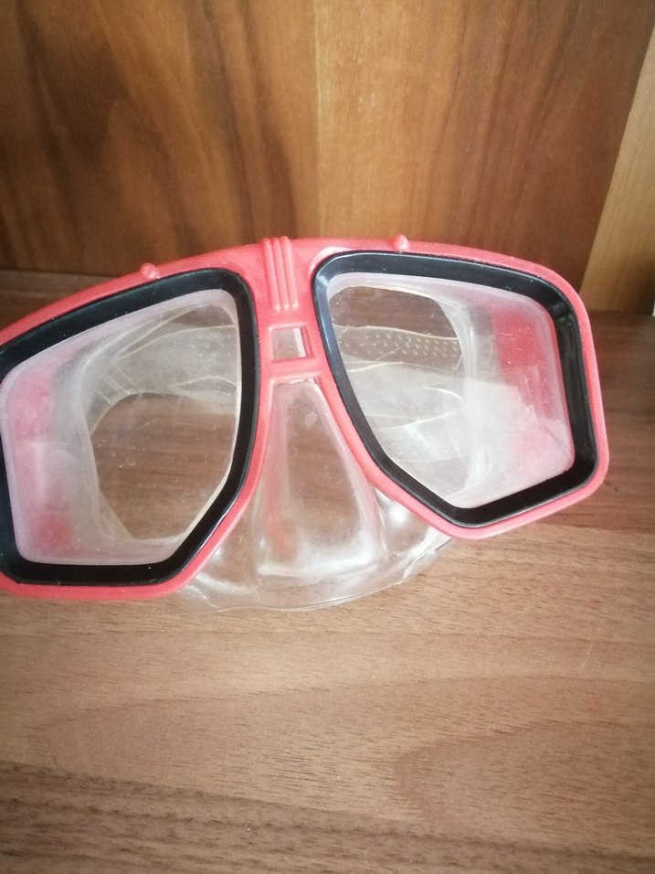 Şeffaf Kırmızı Retro Yüzücü Gözlüğü - Görsel 4