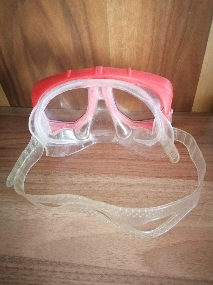 Şeffaf Kırmızı Retro Yüzücü Gözlüğü - Görsel 3