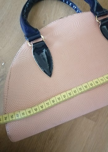 Pembe Parlak Deri Klasik Kadın Çanta - Görsel 6