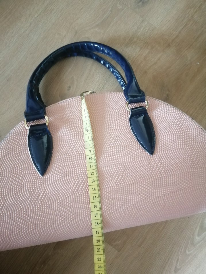 Pembe Parlak Deri Klasik Kadın Çanta - Görsel 5