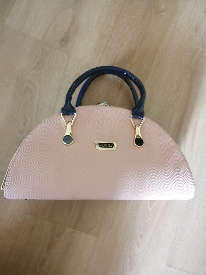 Pembe Parlak Deri Klasik Kadın Çanta - Görsel 2