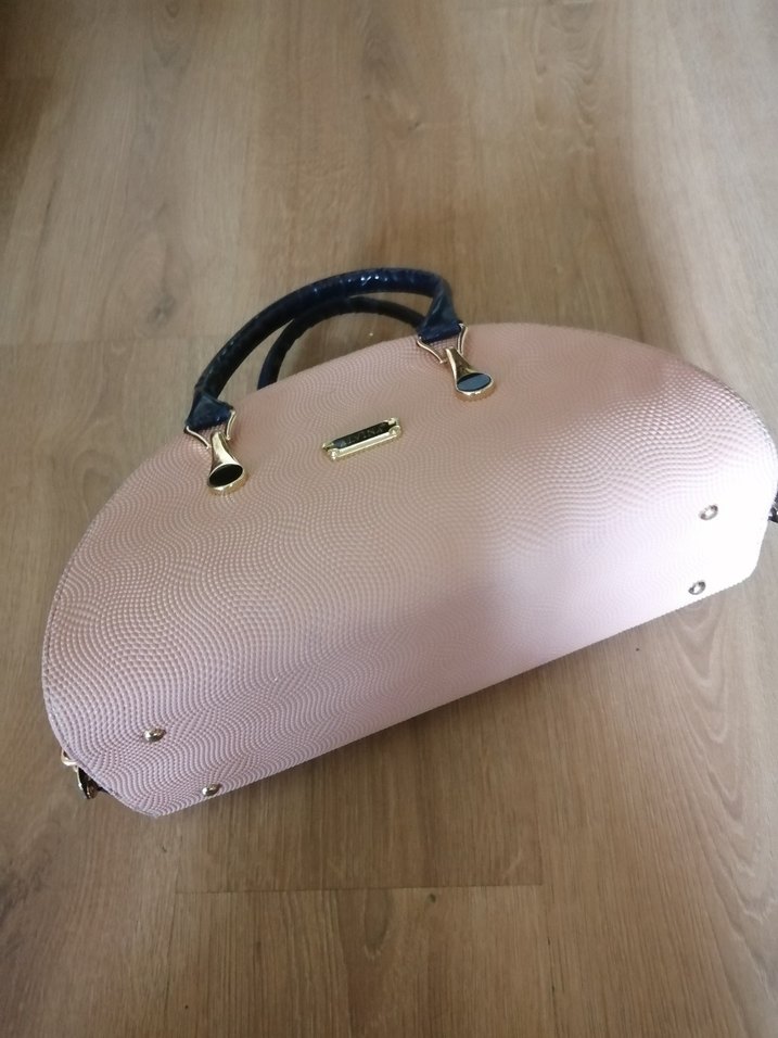 Pembe Parlak Deri Klasik Kadın Çanta - Görsel 3