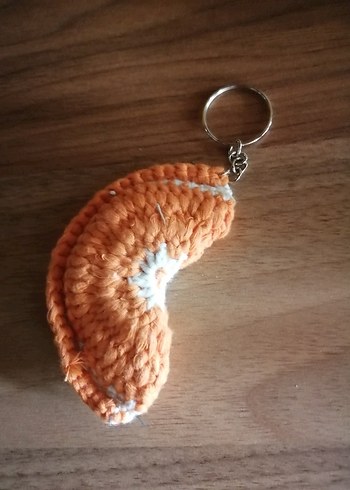 Turuncu Örgü Bohem Anahtarlık - Görsel 2