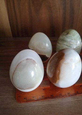 Metal yapraklı mermer armut figürleri - Görsel 11