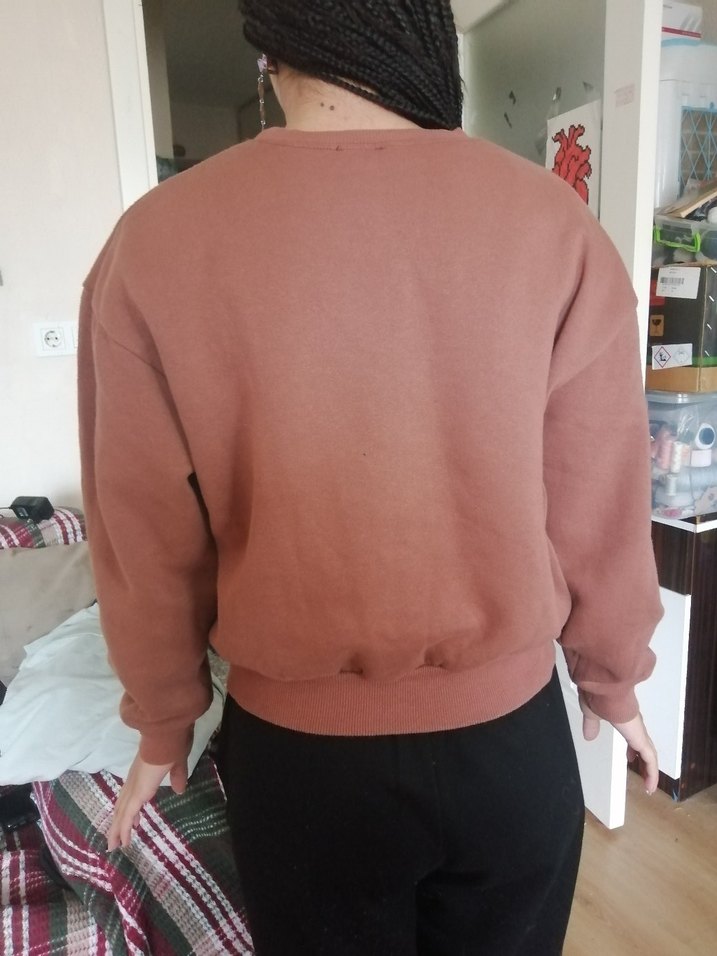 Beverly Hills Nakışlı Kahverengi Sweatshirt - Görsel 2