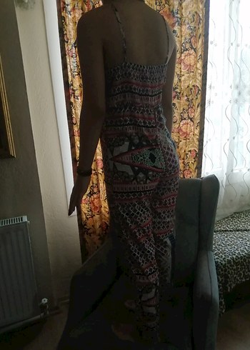 Bohem Çok Renkli Midi Tulum - Görsel 2