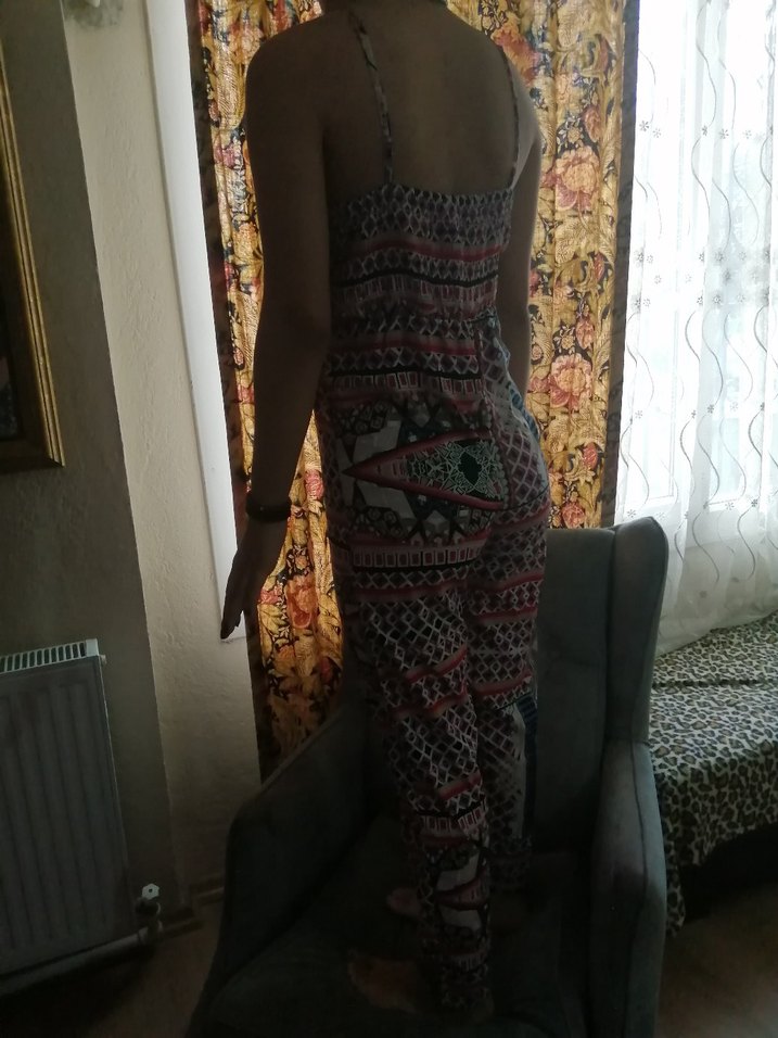 Bohem Çok Renkli Midi Tulum - Görsel 2