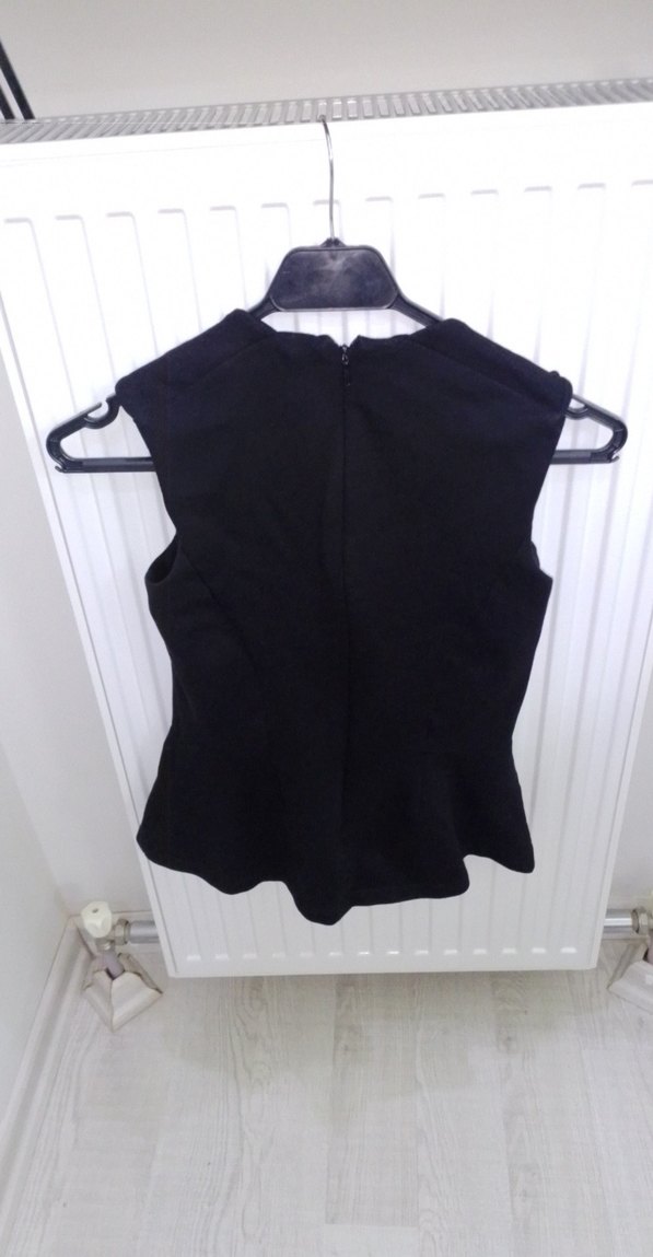 siyah renk sıfır kollu gömlek - Görsel 5