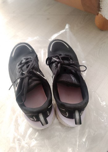 Siyah  Bağcıklı Topuklu Spor Ayakkabı - Görsel 2