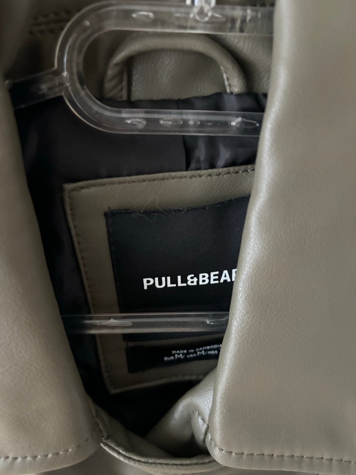 Pull&Bear Haki Deri Ceket - Görsel 2