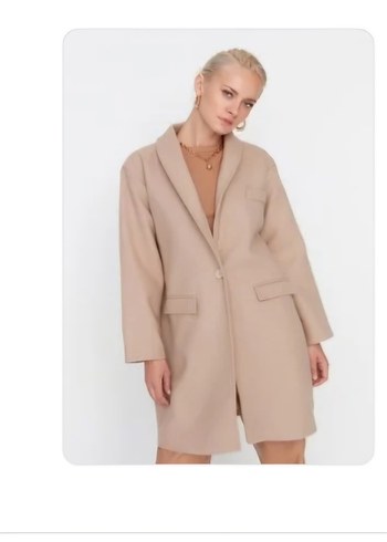 Bej Kadın Midi Kaban - Görsel 9