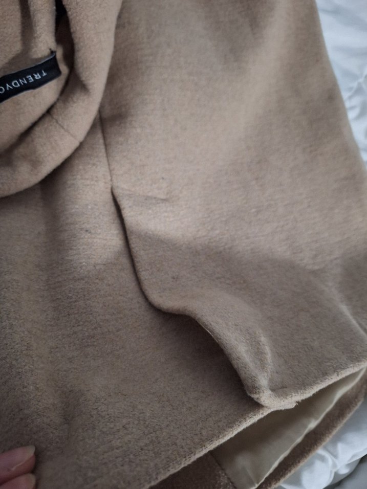 Bej Kadın Midi Kaban - Görsel 5