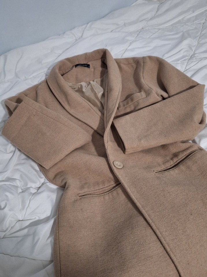 Bej Kadın Midi Kaban - Görsel 3