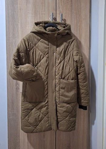 kahverengi Zara Kapüşonlu Kadın Midi Kaban - Görsel 5