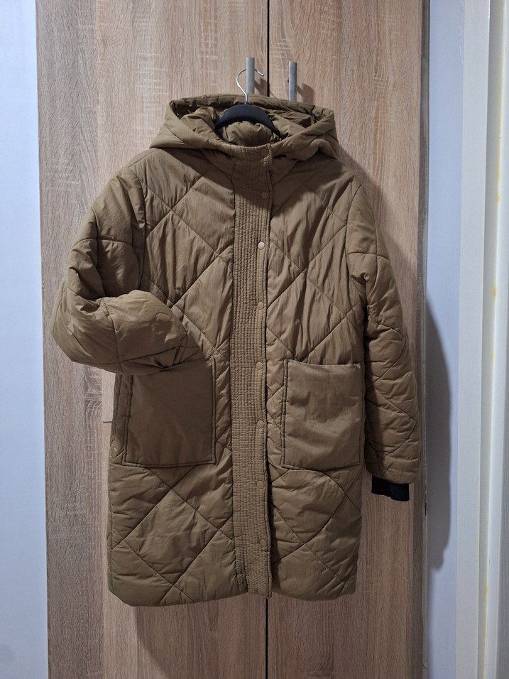 kahverengi Zara Kapüşonlu Kadın Midi Kaban - Görsel 5