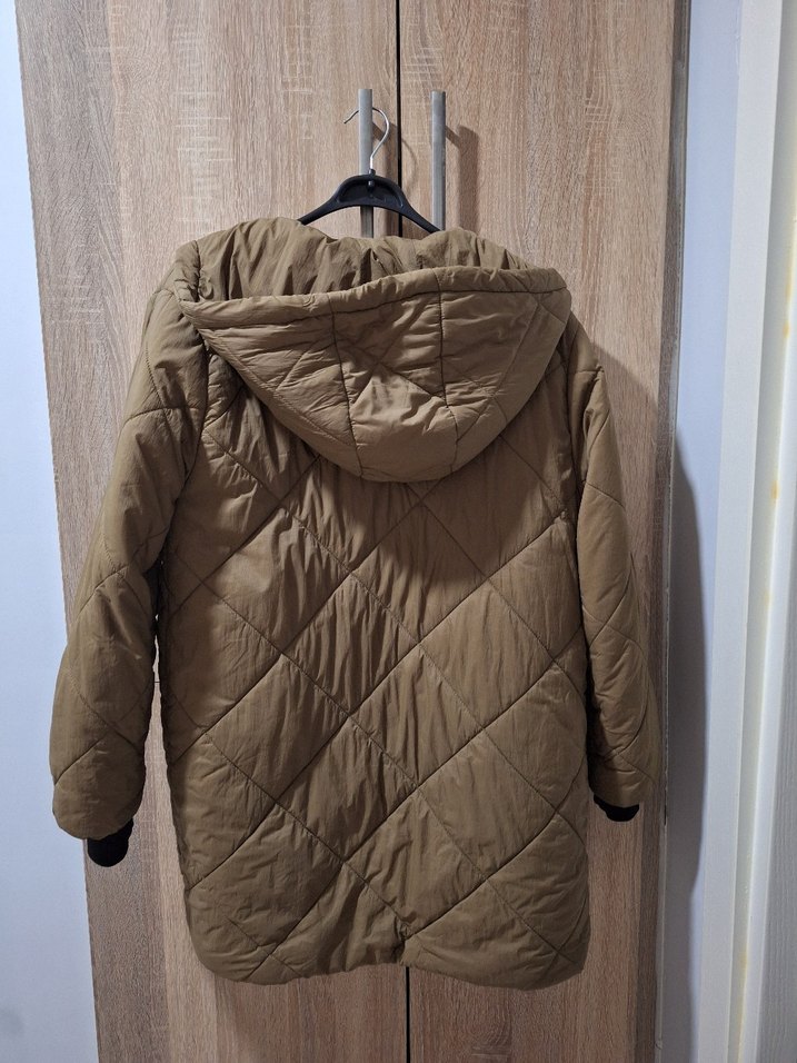 kahverengi Zara Kapüşonlu Kadın Midi Kaban - Görsel 3