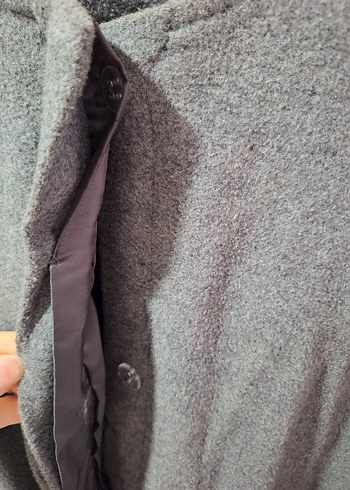 Gri Uzun Kollu Kadın Kaban - Görsel 4