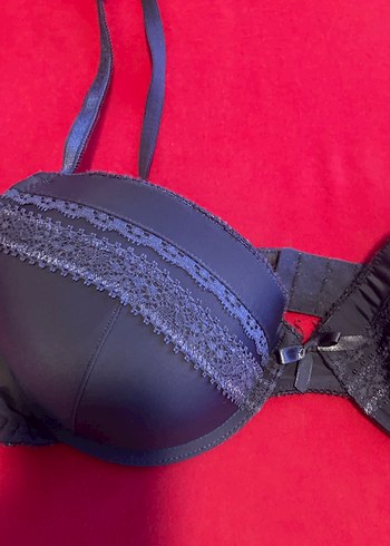 Lacivert Gotik Midi Push-Up Sütyen - Görsel 2