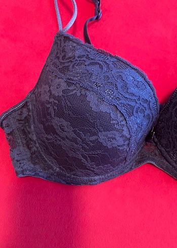 Lacivert Gotik Dantel Midi Push-Up Sütyen - Görsel 2