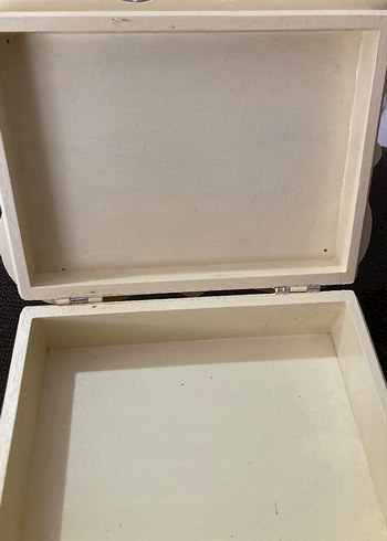 Mor Çiçekli  Ahşap-Antik Büyük Kutu  - Görsel 10