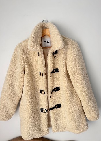 Beyaz Kürk Detaylı Midi Kadın Kaban - Görsel 2