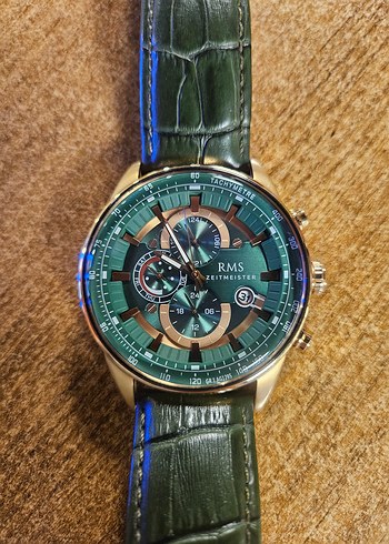 Klasik Erkek Yeşil Deri Saat - Görsel 2