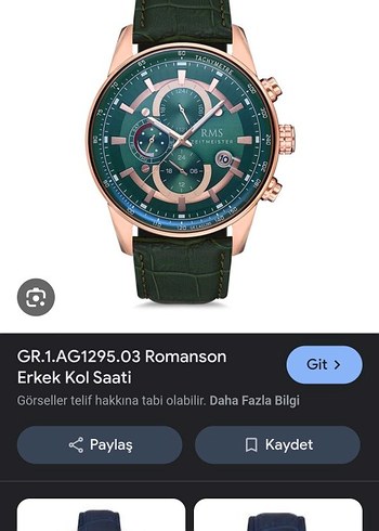 Klasik Stil Erkek Yeşil Saat - Görsel 6