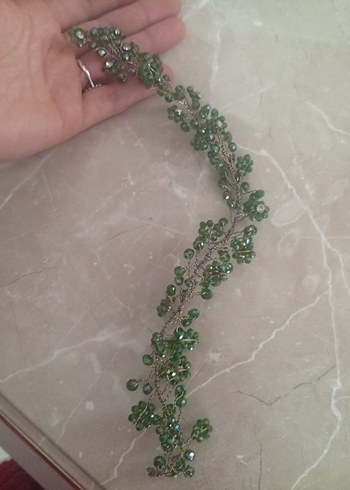 Yeşil Boncuklu Bohem Saç Aksesuarı - Görsel 2