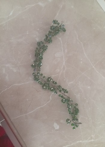 Yeşil Boncuklu Bohem Saç Aksesuarı - Görsel 4