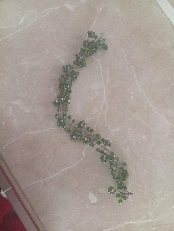 Yeşil Boncuklu Bohem Saç Aksesuarı - Görsel 4