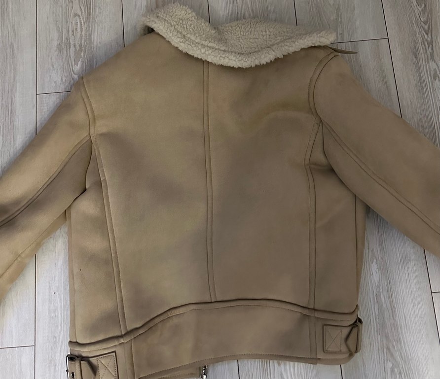 Bej Süet Kürklü Erkek Zara Mont Ceket - Görsel 2