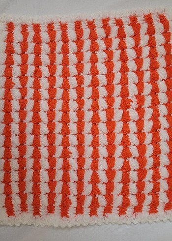 Beyaz Mavi Kenarlı Örgü Banyo Süngeri - Görsel 13