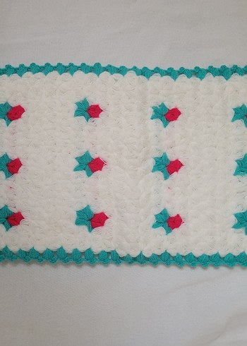 Beyaz Mavi Kenarlı Örgü Banyo Süngeri - Görsel 19