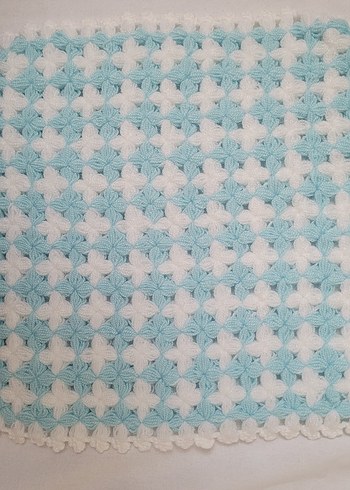 Beyaz Mavi Kenarlı Örgü Banyo Süngeri - Görsel 17