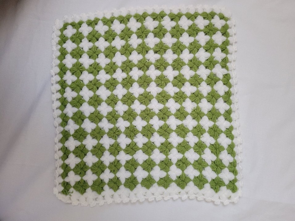 Beyaz Mavi Kenarlı Örgü Banyo Süngeri - Görsel 3