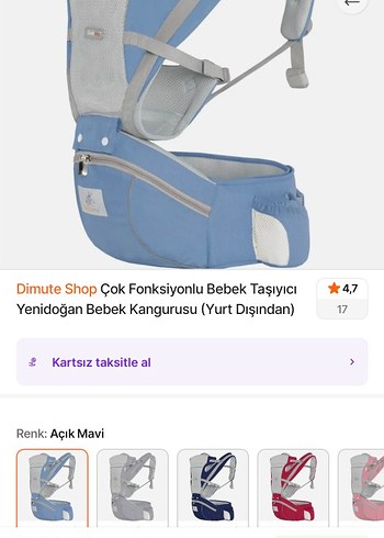 Pastel Mavi Bebek Taşıyıcı - Görsel 2