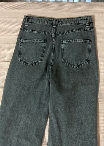 Gri Yılan Desenli Yırtmaçlı Bol Kesim Jean - Görsel 4