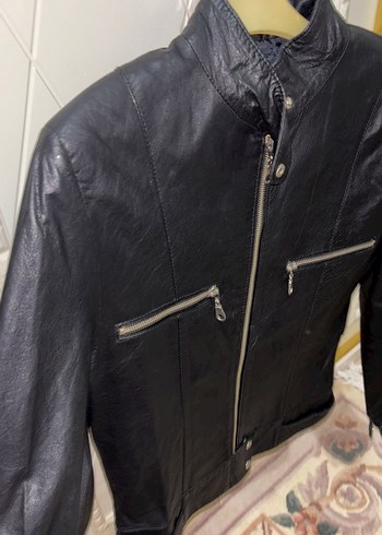 Siyah Biker Deri Ceket - Görsel 2