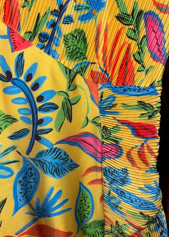 Renkli Desenli Bohem Uzun Elbise - Görsel 4