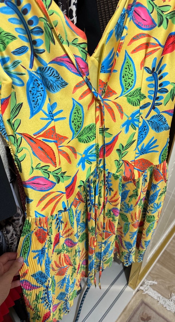 Renkli Desenli Bohem Uzun Elbise - Görsel 2