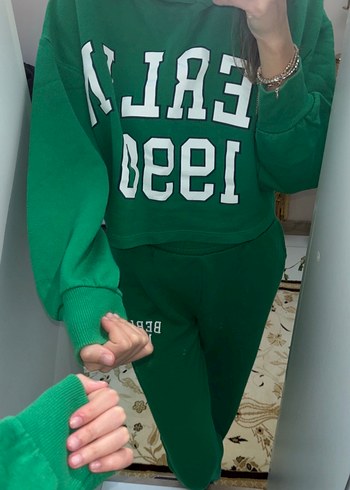 Yeşil Kadın Kapüşonlu Eşofman Takımı - Görsel 2