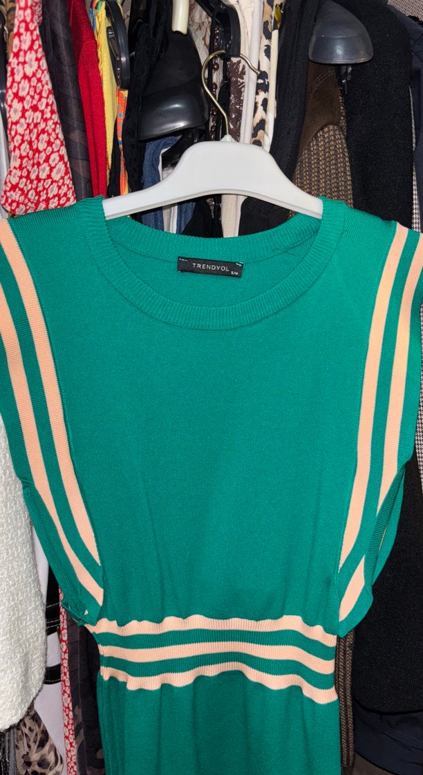 Yeşil Kemer Detaylı Mini Abiye Elbise - Görsel 3