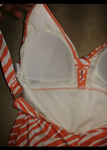 Kırmızı Gri Zebra Desenli Kadın Mayo - Görsel 4