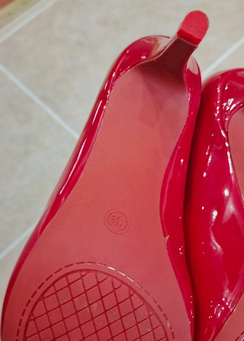 Parlak Kırmızı Stiletto Topuklu Kadın Ayakkabı - Görsel 7