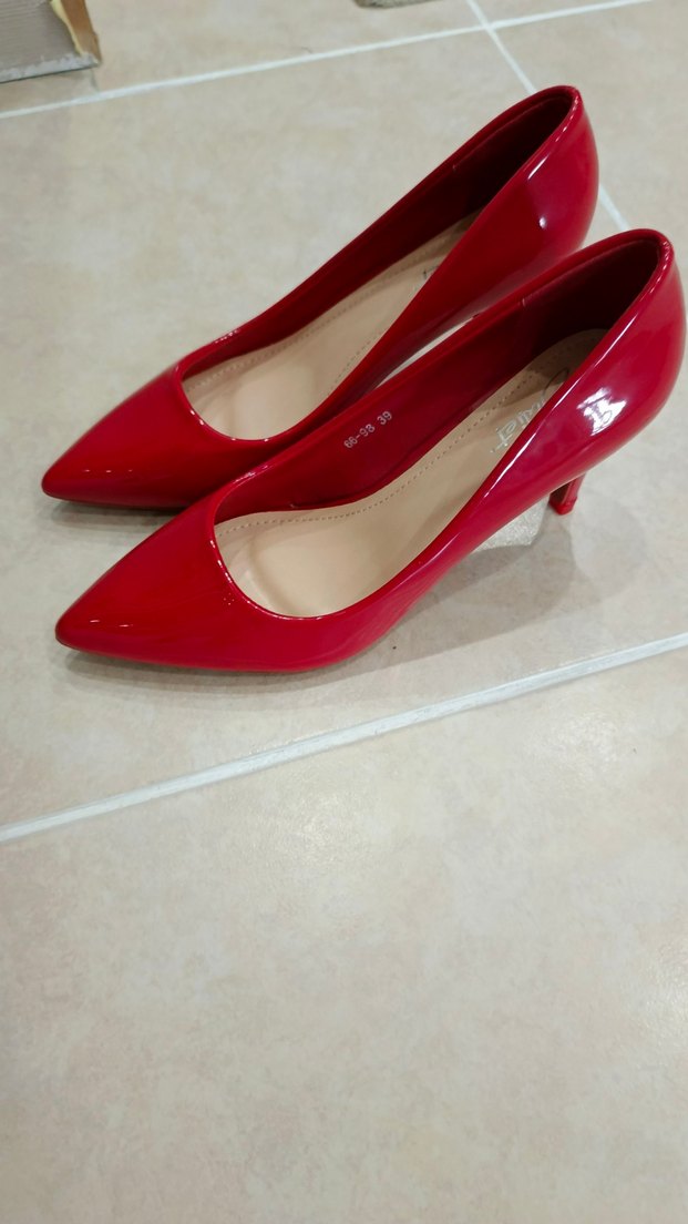 Parlak Kırmızı Stiletto Topuklu Kadın Ayakkabı - Görsel 5