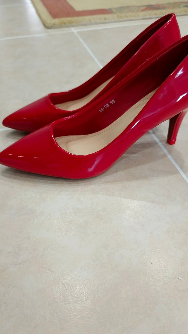 Parlak Kırmızı Stiletto Topuklu Kadın Ayakkabı - Görsel 3