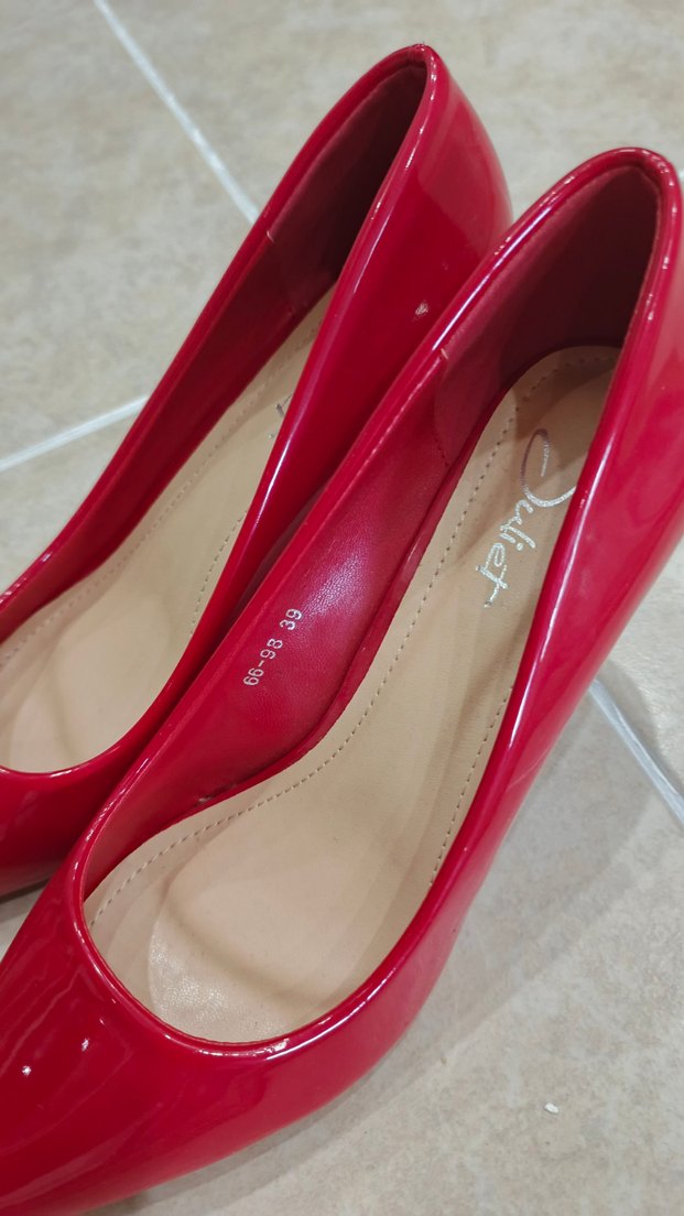 Parlak Kırmızı Stiletto Topuklu Kadın Ayakkabı - Görsel 4