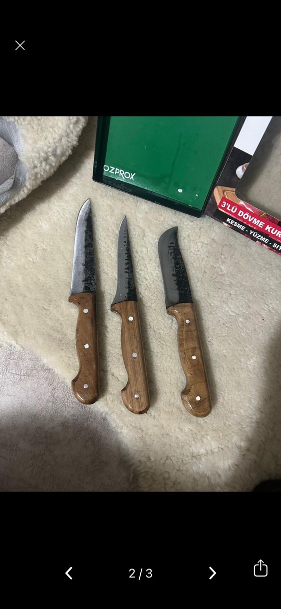 Özprox 3'lü Dövme Kurban Bıçak Seti - Görsel 2