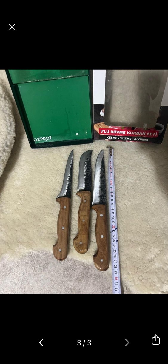 Özprox 3'lü Dövme Kurban Bıçak Seti - Görsel 3