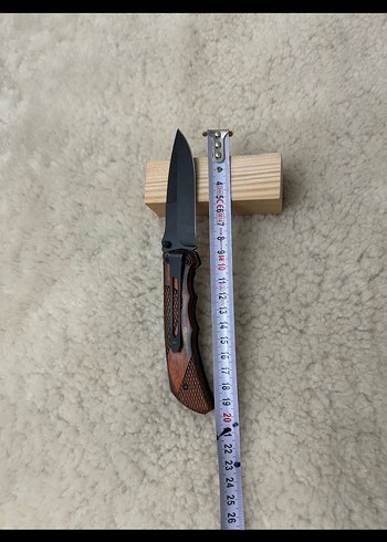 Kahverengi Ahşap Saplı Siyah Bıçak - Görsel 2